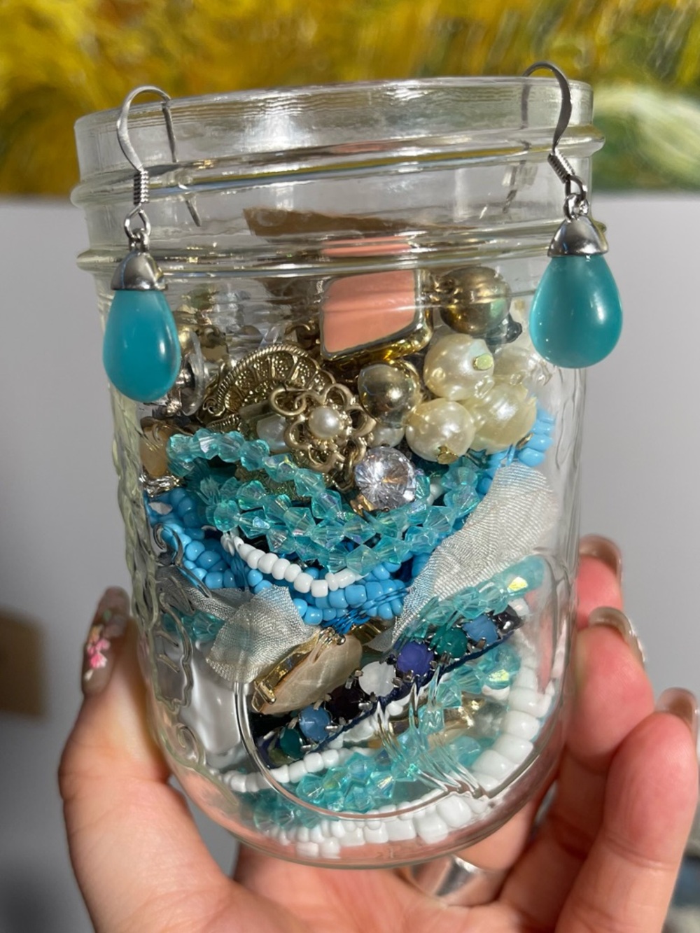 Ocean Fairy themed Mystery Jewelry Jar | jewelry lot/bundle/multiples